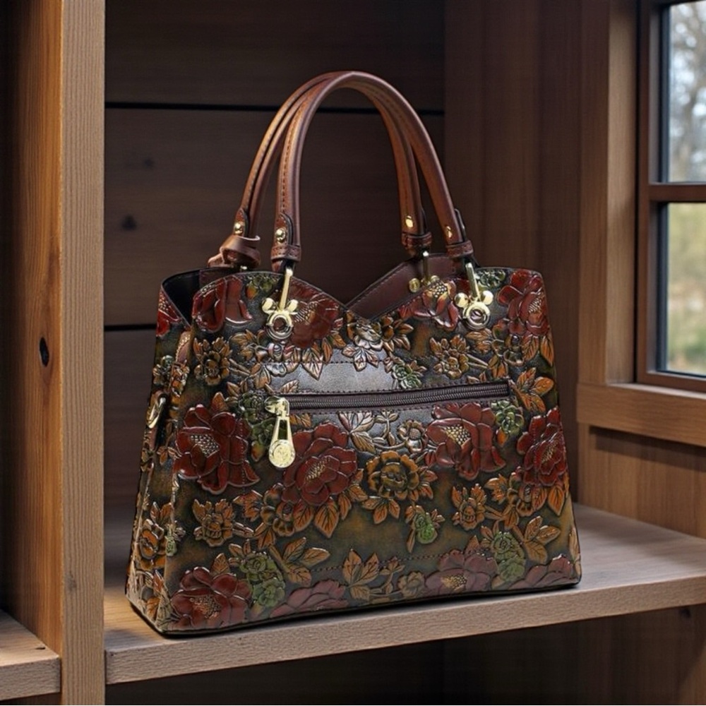 NWT Floral Embossed HandBag - Picture 9 of 14
